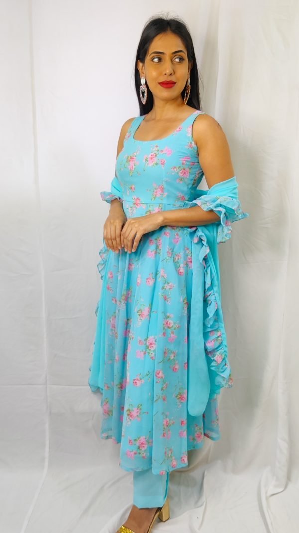 Solid maxi dress with banarasi patch details - SALE, Maxi Dress, Accessories