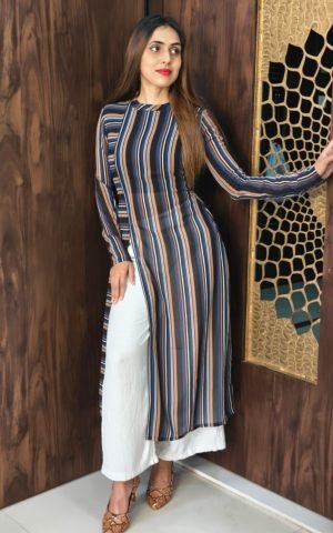 Striped Kurti set - Co-Ord Sets