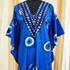 Satin crepe Evil Eye Print Kaftan - Tunics