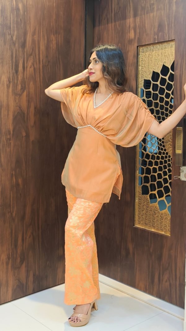 Dual Tone Kurti with Brocade Pant - Co-Ord Sets